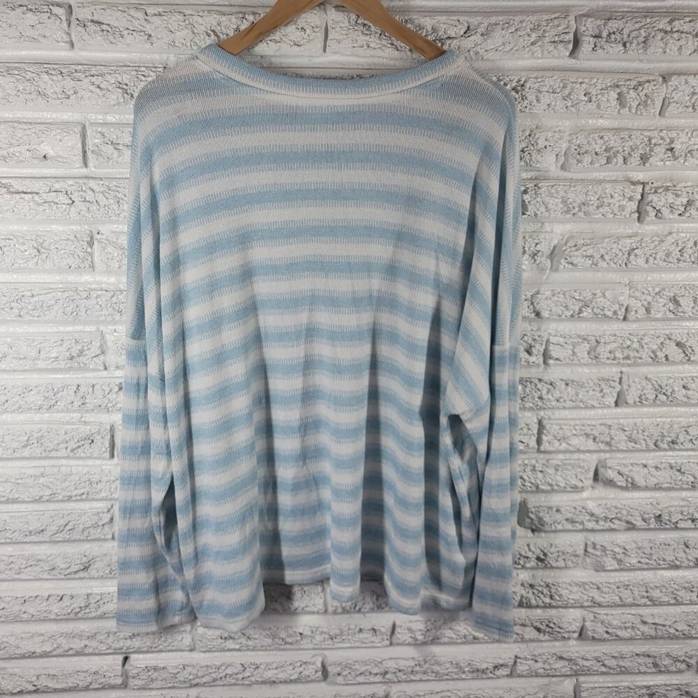 Time Tru Womens Sweater XXXL 22 Plus Long Sleeve Blue Stripe STR120XE - Picture 6 of 10